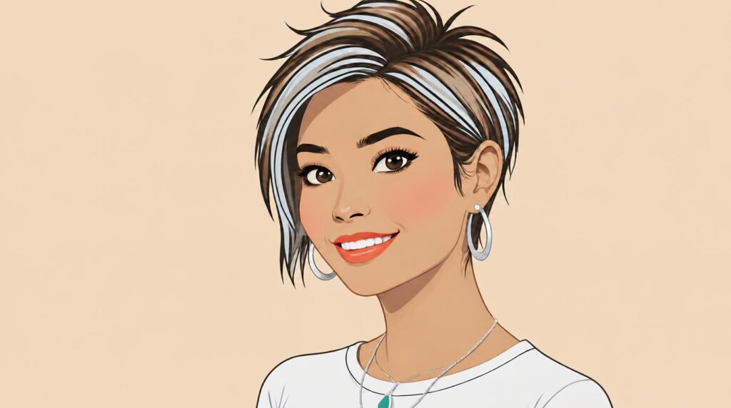 ショートヘアで笑顔のHirariのイラスト